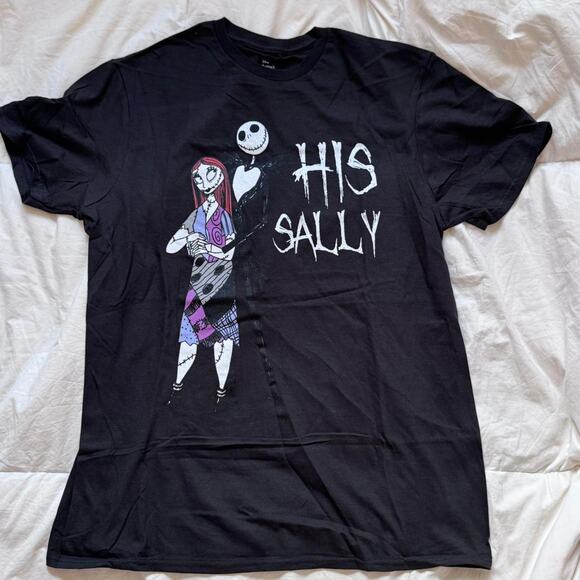 Disney Other - Nightmare before christmas black tee sz L his Sally emo hot topic romantic goth